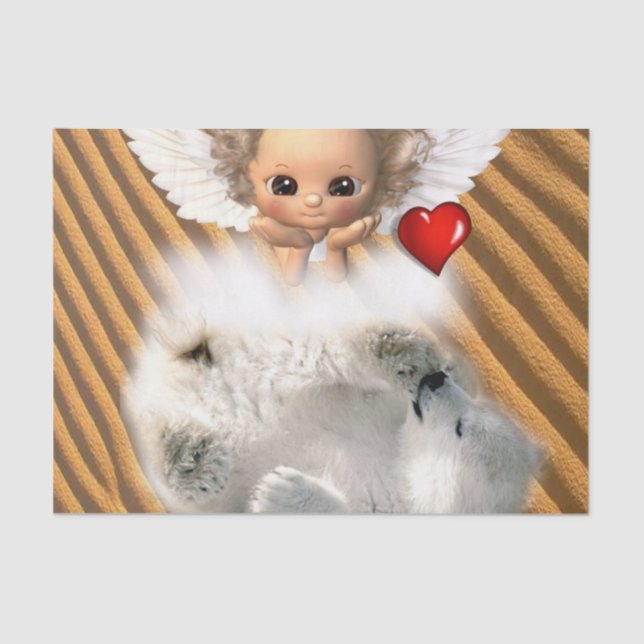 Tissue Paper Angel Polar Bear (Front)