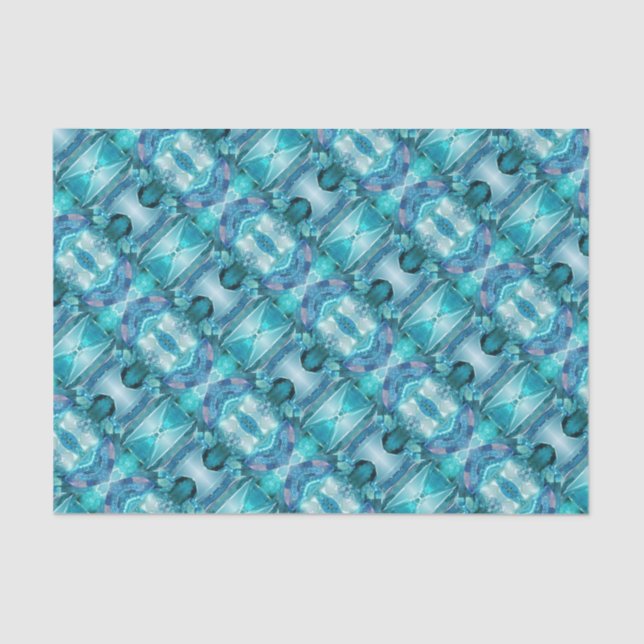 Tissue Paper - Aquamarine Crystals (Front)