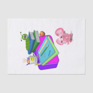 Tissue Paper Back to School Pink Pig