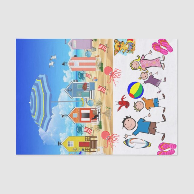 Tissue Paper Beach Fun Octopus (Front)