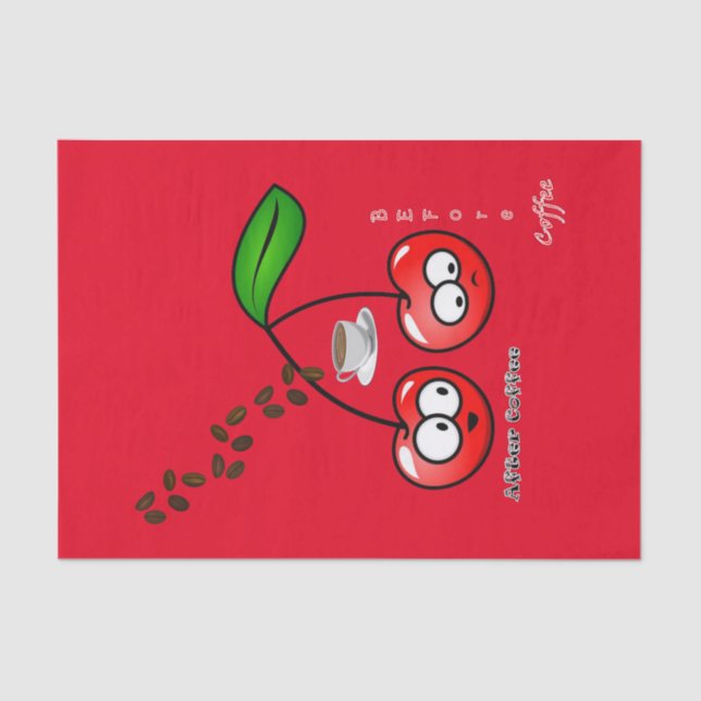 Tissue Paper Before & After Coffee Cherries (Front)