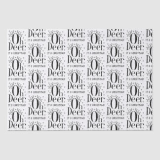 Tissue paper Christmas deer funny illustration 