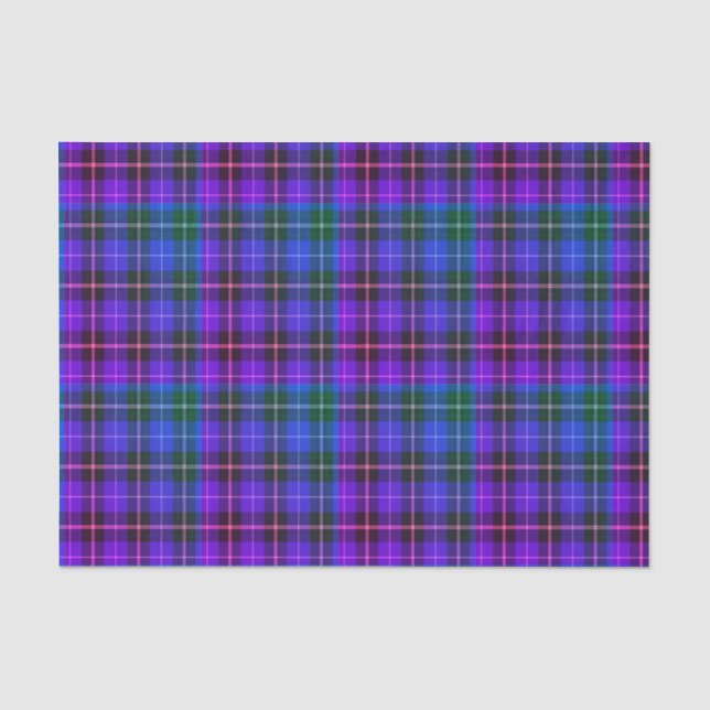Tissue paper Christmas  green blue purple plaid (Front)