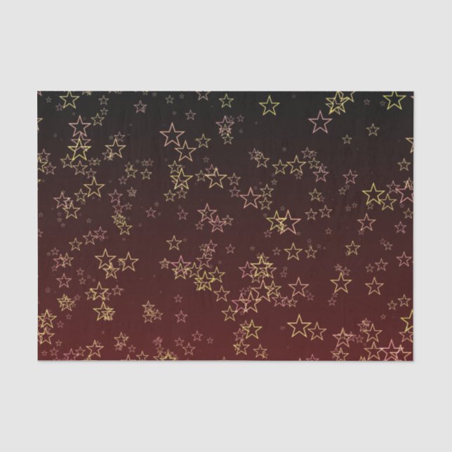 Tissue paper Christmas red  gold star (Front)