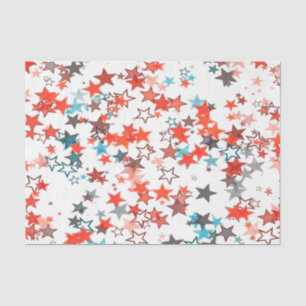 Tissue paper Christmas stars red white blue