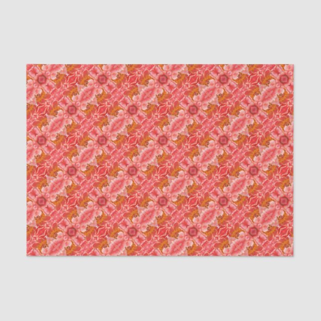 Tissue Paper - Coral Peonies Abstract (Front)