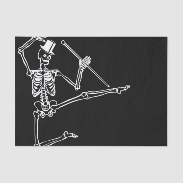 Tissue Paper DANCING SKELETON WITH TOP HAT (Front)