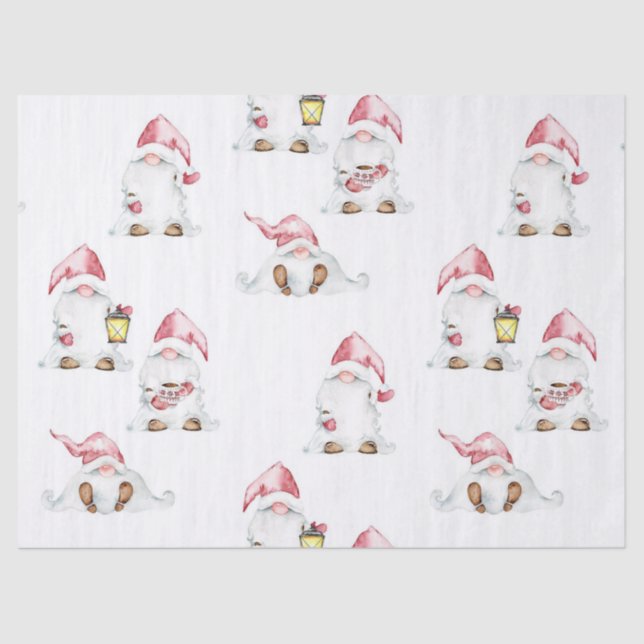 Tissue Paper Decoupage - Christmas Gnomes (Front)
