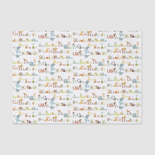Tissue Paper Decoupage - Colorful Alphabet   (Front)