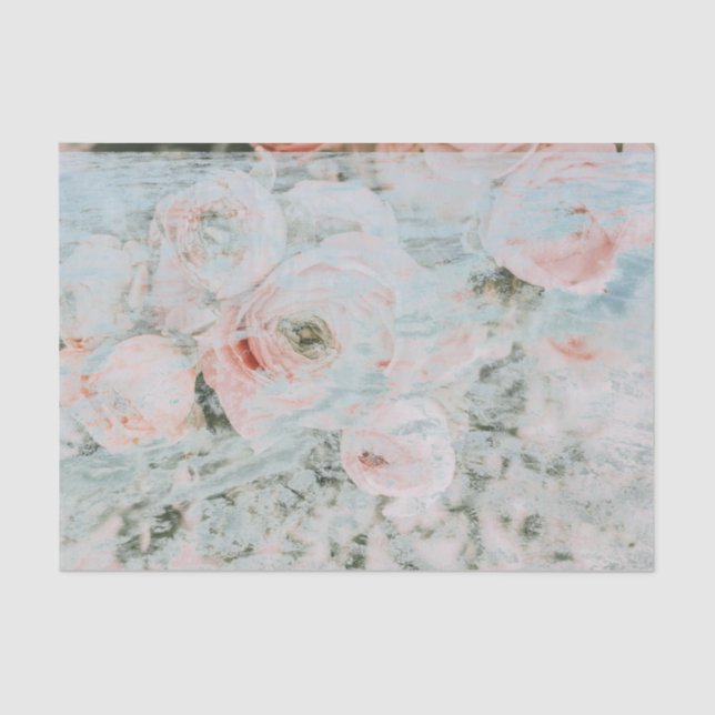 TISSUE PAPER : DECOUPAGE LAYERED : PEONIES (Front)