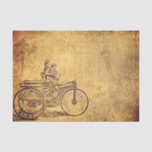 Tissue Paper Decoupage - Vintage Classic Car Old