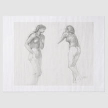 TISSUE PAPER : FEMALE STUDY : EDWARD BURNE JONES