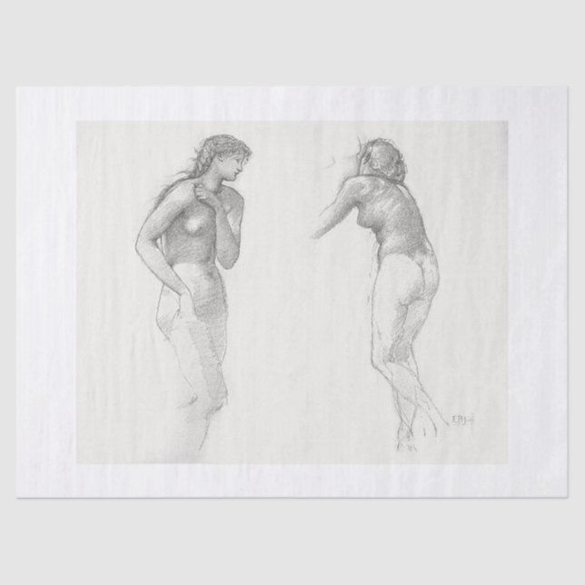 TISSUE PAPER : FEMALE STUDY : EDWARD BURNE JONES (Front)