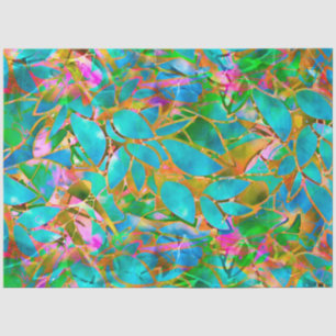 Tissue Paper Floral Abstract Stained Glass