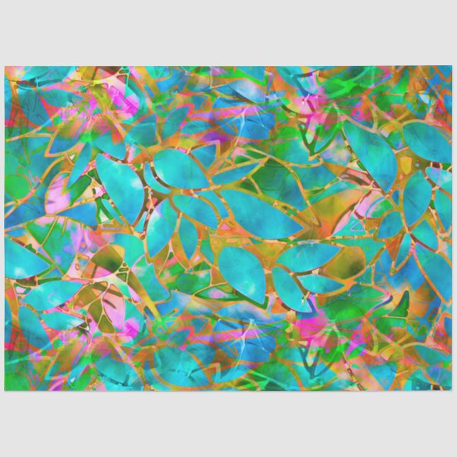 Tissue Paper Floral Abstract Stained Glass (Front)
