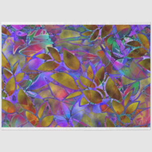 Tissue Paper Floral Abstract Stained Glass