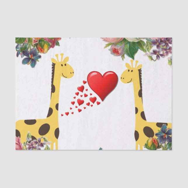 Tissue Paper Floral Giraffe (Front)