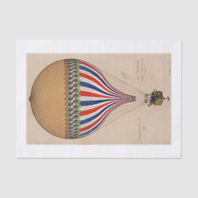 TISSUE PAPER : FRENCH FLAG THEMED BALOON (Front)