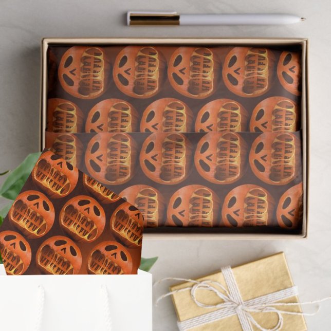 Tissue Paper gift wrapping Halloween pumpkin  (Creator Uploaded)