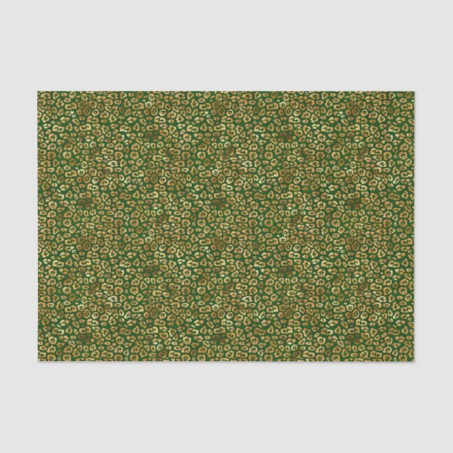 Tissue Paper - Green And Gold Pattern (Front)