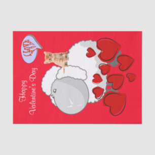Tissue Paper Happy Valentine's Day Sheep Kitten