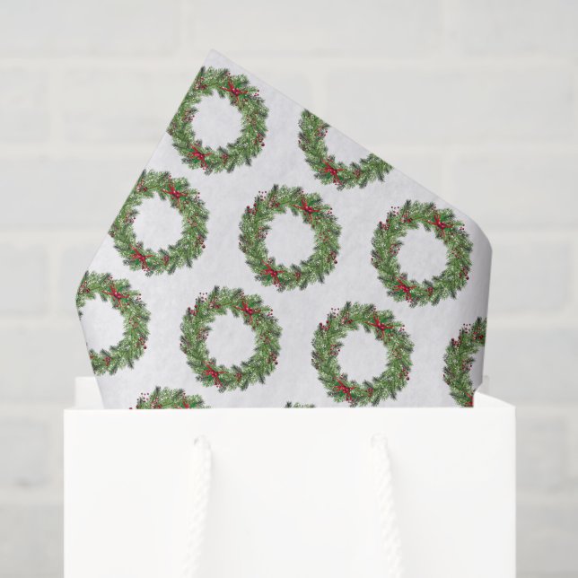 Tissue Paper-Holiday Wreath Paper (Gift Bag)