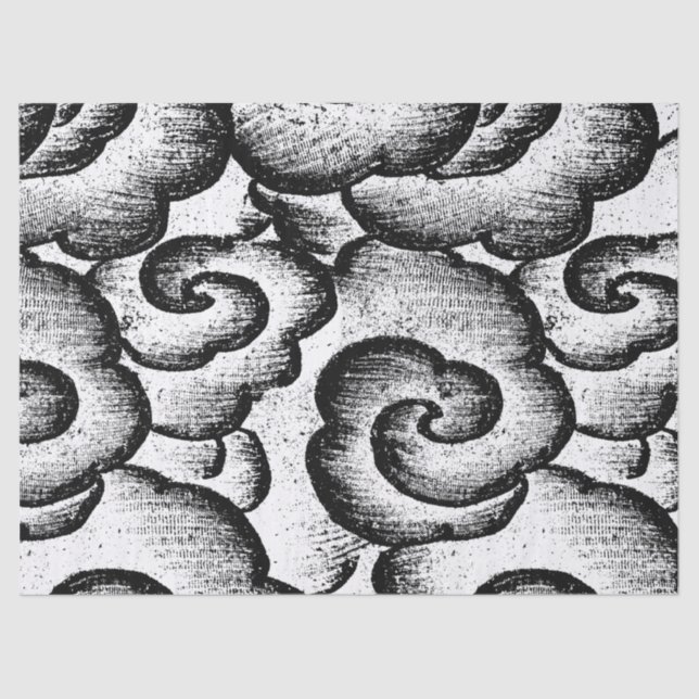 Tissue Paper JAPANESE CLOUDS IN BLACK (Front)