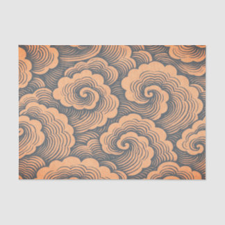 TISSUE PAPER JAPANESE WAVE PATTERN PINKS AND GRAY