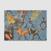 TISSUE PAPER LACE PATTERN WITH BUTTERFLIES