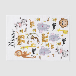 Tissue Paper Monkey Tigers Elephant