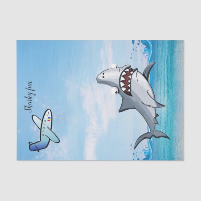 Tissue Paper Ocean Shark Airplane Ocean (Front)
