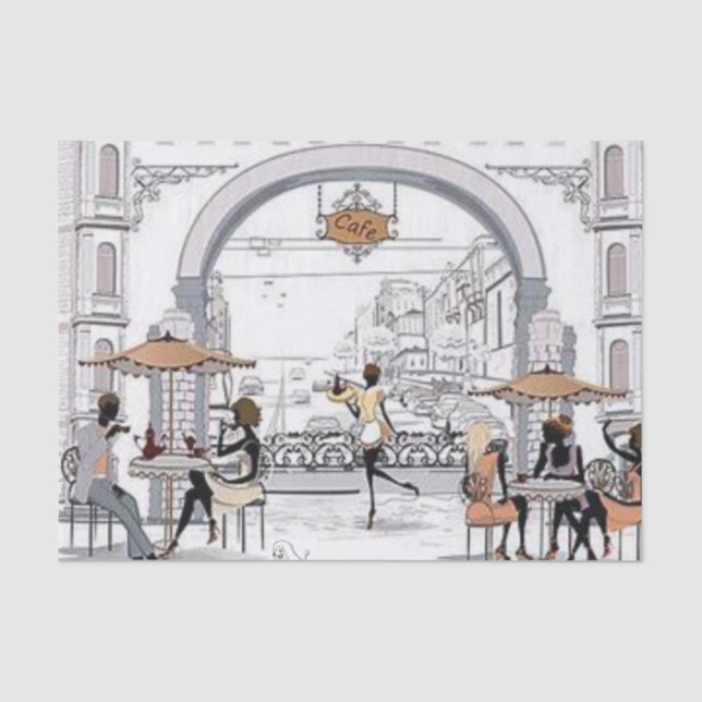 Tissue Paper Paris France Coffee (Front)