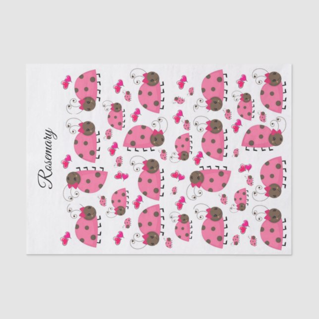 Tissue Paper Pink Ladybugs (Front)