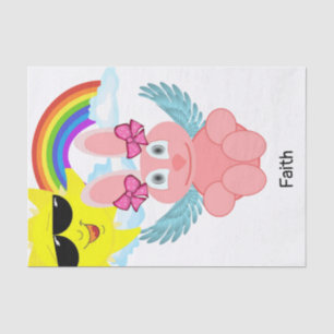 Tissue Paper Pink Rabbit Rainbow Easter