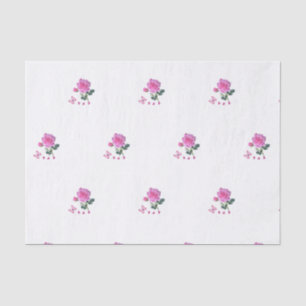 Tissue Paper Pink Rose Butterfly Kisses Hearts