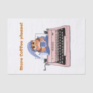 Tissue Paper Pink Typewriter More Coffee Please