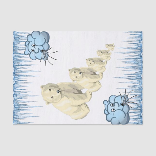 Tissue Paper Polar Bear Clouds Ice (Front)