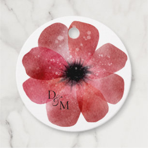 Tissue Paper Poppies  Classic Round Sticker Favour Tags