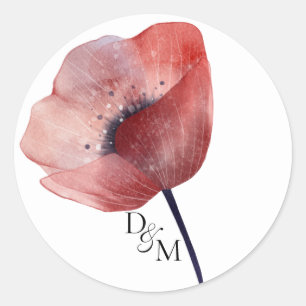 Tissue Paper Poppies Gift Classic Round Sticker