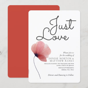 Tissue Paper Poppies Wedding Invitation