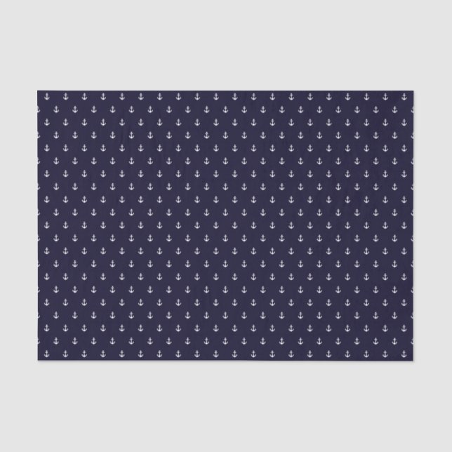 Tissue Paper Preppy anchor navy white pattern sea (Front)