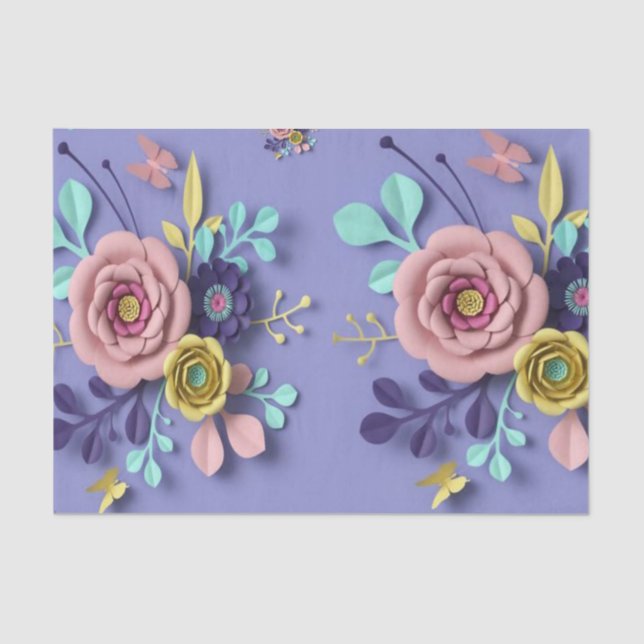 Tissue Paper Purple Floral (Front)