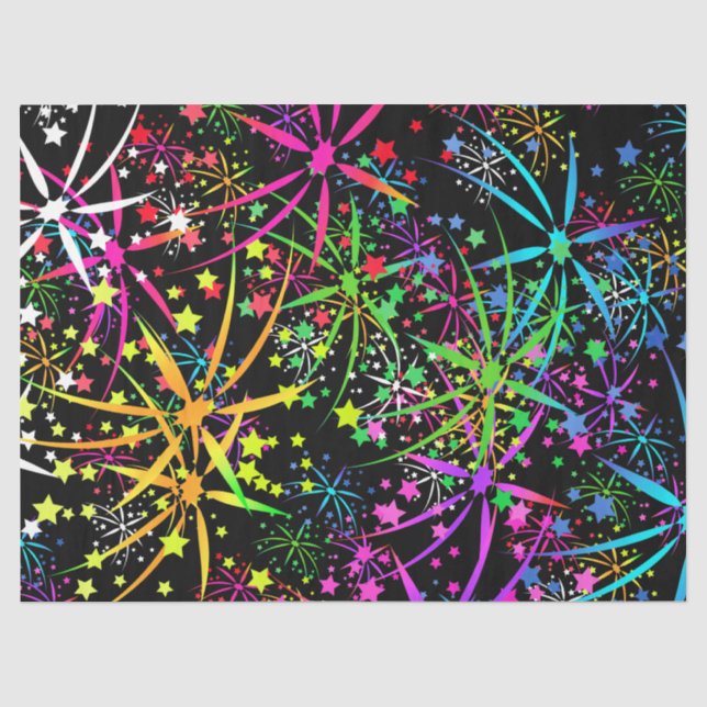 Tissue paper rainbow fireworks star (Front)