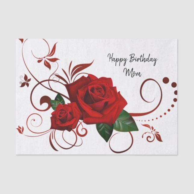 Tissue Paper Red Roses (Front)