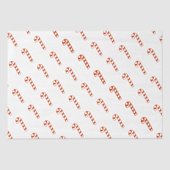 Tissue Paper - Red Striped Candy Canes (Front)