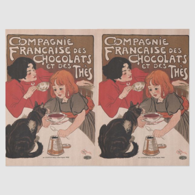 Tissue Paper-Retro Chocolate Advertisement Poster Tissue Paper (Front)