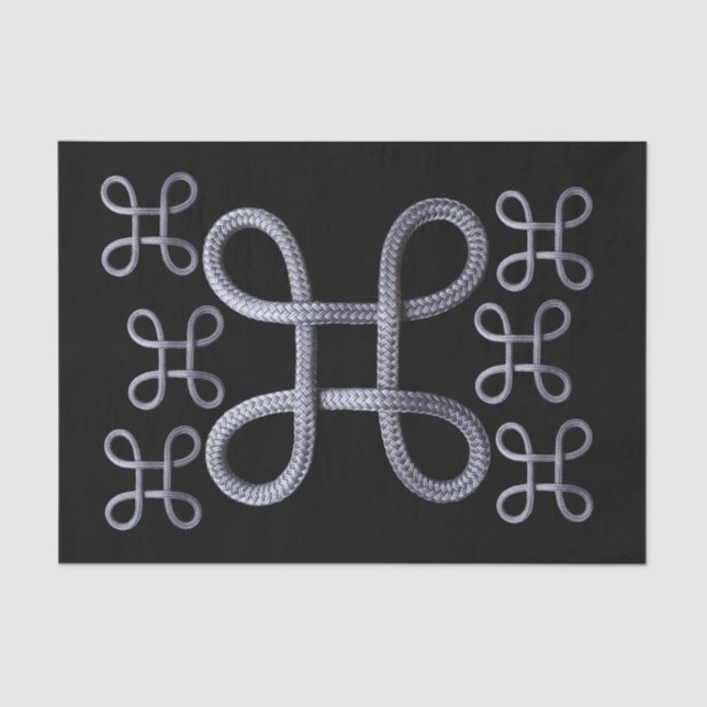 Tissue Paper Rope Black Silver (Front)