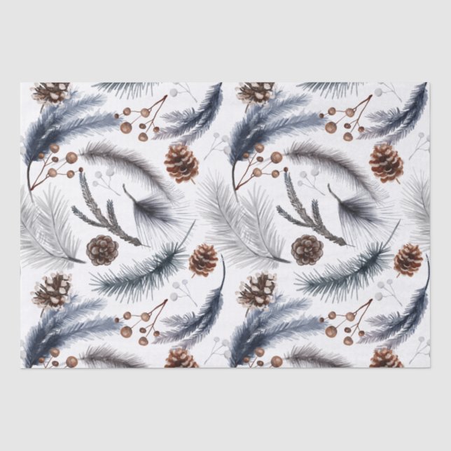 Tissue Paper Rustic Woodland Winter Boho  (Front)
