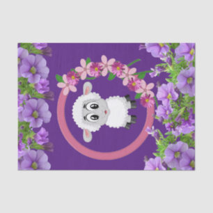 Tissue Paper Sheep Floral Purple