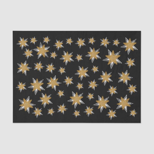 Tissue paper snowflake star gold silver Christmas (Front)